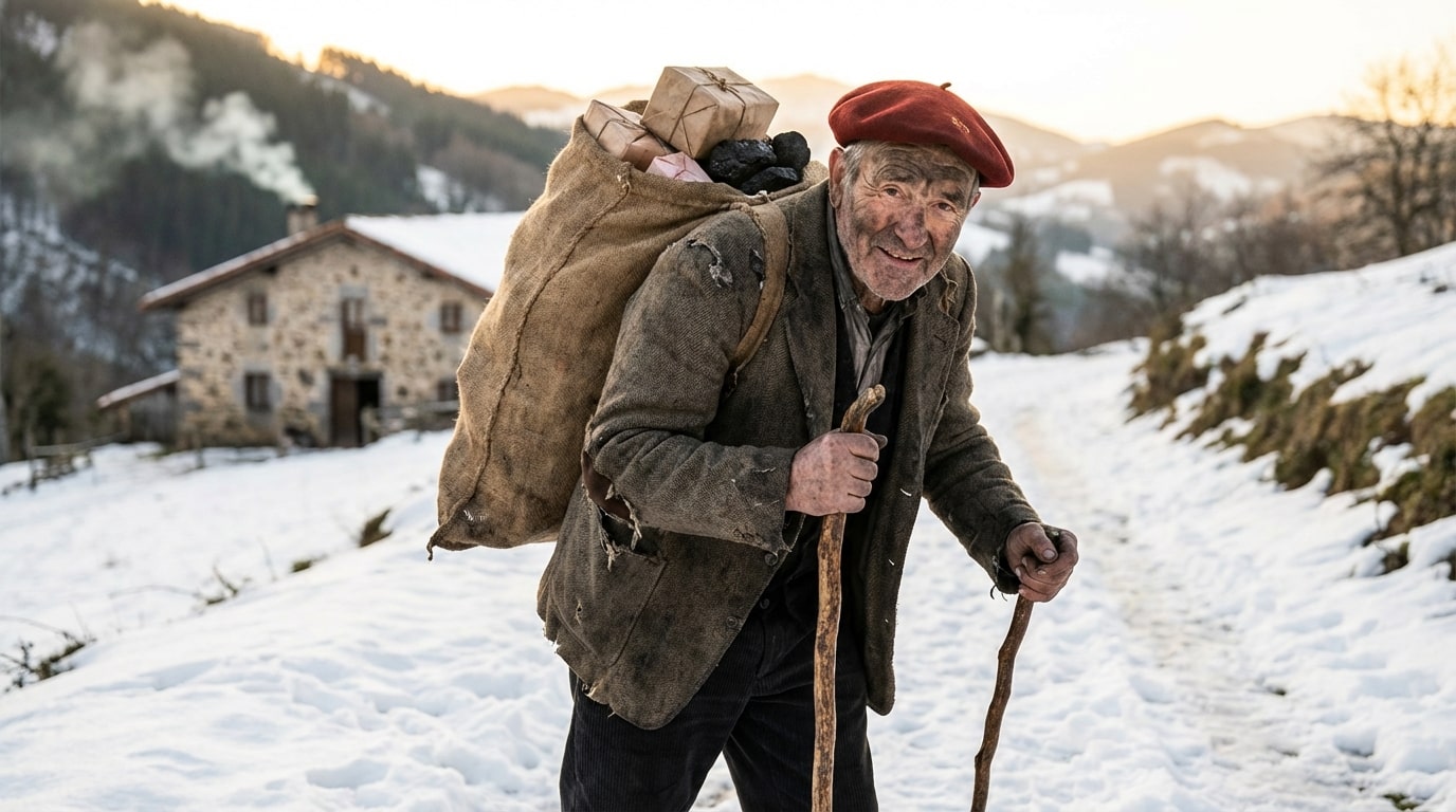 Зображення, згенероване за допомогою ШІ: Olentzero, різдвяний персонаж у Країні Басків