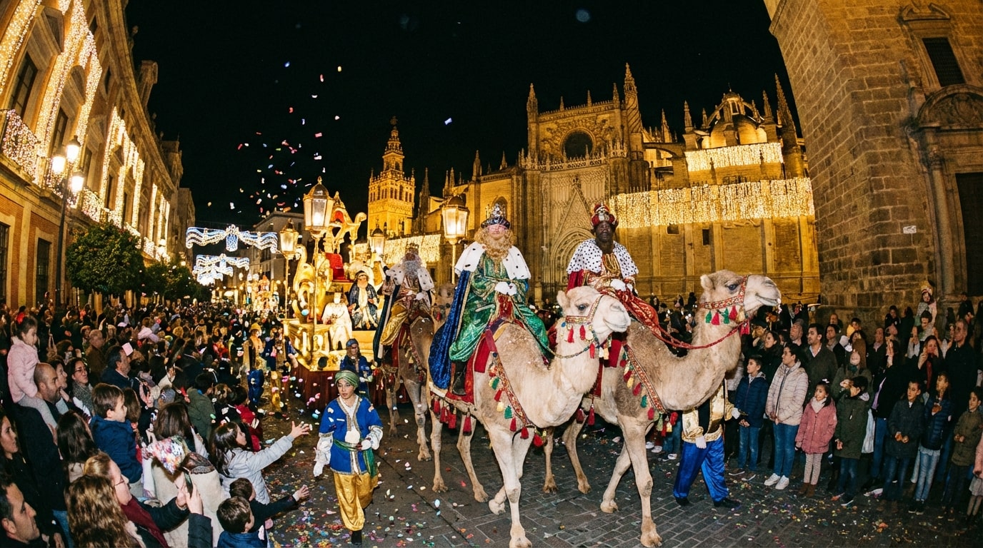 Зображення, згенероване за допомогою ШІ: Шествие Трьох королів в Іспанії